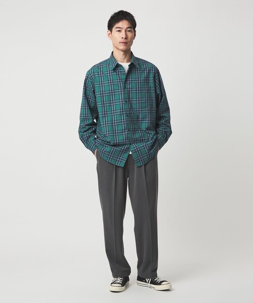 green label relaxing(グリーンレーベルリラクシング)の「TRフラノ パターン ジャストルーズ レギュラーカラー シャツ(シャツ/ブラウス・メンズ・ネイビー/ケリーグリーン/ライトグレー・XL/L/M/S)」の15枚目の写真