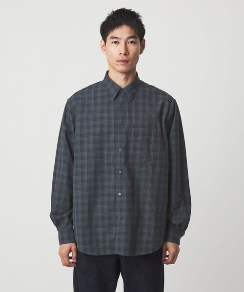 green label relaxing(グリーンレーベルリラクシング)の「TRフラノ パターン ジャストルーズ レギュラーカラー シャツ(シャツ/ブラウス・メンズ・ネイビー/ケリーグリーン/ライトグレー・XL/L/M/S)」の16枚目の写真