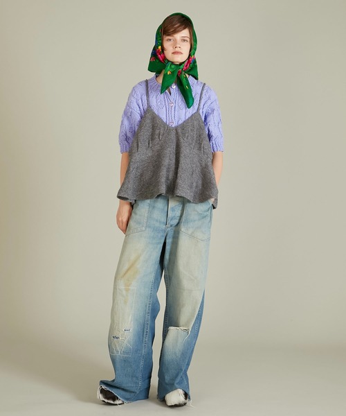 crinkle crinkle crinkle（クリンクルクリンクルクリンクル）の「【crinkle crinkle crinkle】wool mix lingerie cami/ウールミックスランジェリーキャミ（キャミソール・レディース・グレー/チャコールグレー・FREE）」の11枚目の写真