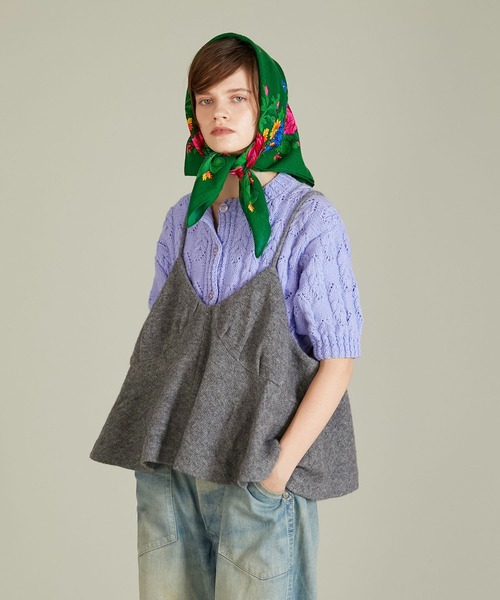 crinkle crinkle crinkle（クリンクルクリンクルクリンクル）の「【crinkle crinkle crinkle】wool mix lingerie cami/ウールミックスランジェリーキャミ（キャミソール・レディース・グレー/チャコールグレー・FREE）」の17枚目の写真