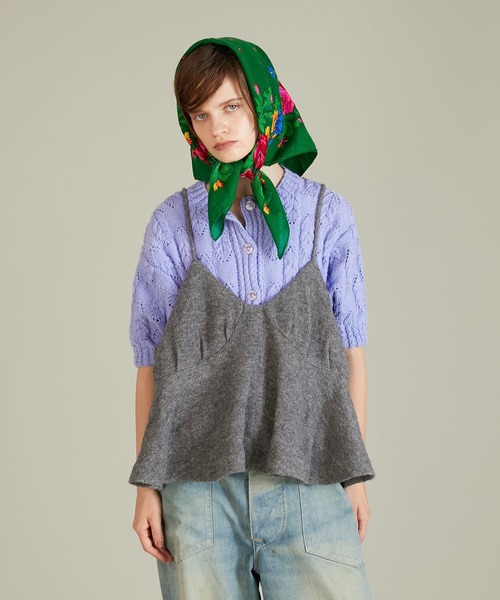 crinkle crinkle crinkle（クリンクルクリンクルクリンクル）の「【crinkle crinkle crinkle】wool mix lingerie cami/ウールミックスランジェリーキャミ（キャミソール・レディース・グレー/チャコールグレー・FREE）」の14枚目の写真