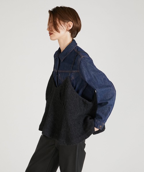 crinkle crinkle crinkle（クリンクルクリンクルクリンクル）の「【crinkle crinkle crinkle】wool mix lingerie cami/ウールミックスランジェリーキャミ（キャミソール・レディース・グレー/チャコールグレー・FREE）」の8枚目の写真