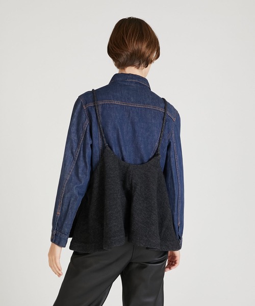 crinkle crinkle crinkle（クリンクルクリンクルクリンクル）の「【crinkle crinkle crinkle】wool mix lingerie cami/ウールミックスランジェリーキャミ（キャミソール・レディース・グレー/チャコールグレー・FREE）」の7枚目の写真