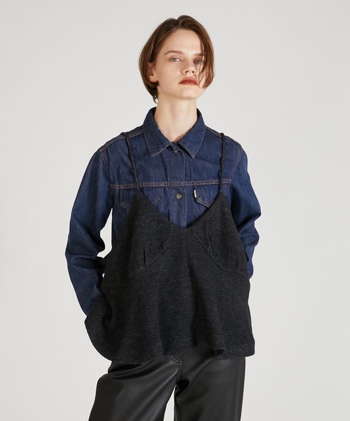 crinkle crinkle crinkle】wool mix lingerie cami/ウールミックス