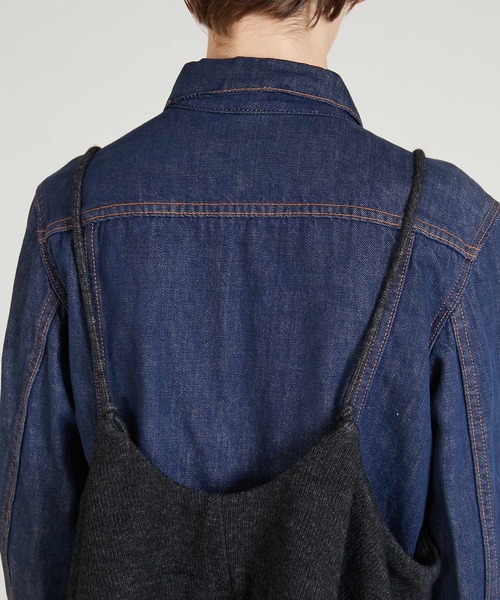 crinkle crinkle crinkle（クリンクルクリンクルクリンクル）の「【crinkle crinkle crinkle】wool mix lingerie cami/ウールミックスランジェリーキャミ（キャミソール・レディース・グレー/チャコールグレー・FREE）」の5枚目の写真