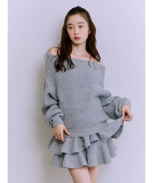 オフショルニットセットアップ オフショルニットセットアップ（ワンピース）｜LILY BROWN（リリー