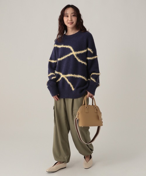 Elura(エルーラ)の「シャギーラインニット/621800(ニット/セーター・レディース・ライトピンク/ライトブルー/ブラウン/ネイビー/グレー/オフホワイト・FREE)」の20枚目の写真