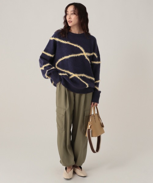 Elura(エルーラ)の「シャギーラインニット/621800(ニット/セーター・レディース・ライトピンク/ライトブルー/ブラウン/ネイビー/グレー/オフホワイト・FREE)」の21枚目の写真