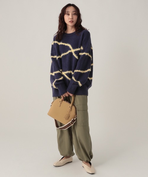 Elura(エルーラ)の「シャギーラインニット/621800(ニット/セーター・レディース・ライトピンク/ライトブルー/ブラウン/ネイビー/グレー/オフホワイト・FREE)」の22枚目の写真