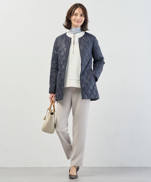 J.PRESS Ladies(J.プレス レディス)の「裏毛 ハーフジップ プルオーバー(Tシャツ/カットソー・レディース・ライトグレー系/ホワイト系/ベージュ系・SMALL)」の4枚目の写真