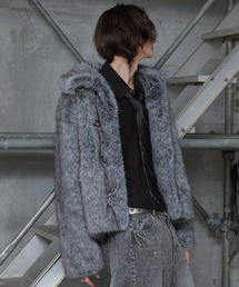 Spielio(�V���s�[���I)�́ySpielio�zMetal bit faux fur jacket / ���^���r�b�g�t�F�C�N�t�@�[�W���P�b�g(�u���]��)