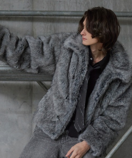 Spielio(シュピーリオ)の「【Spielio】Metal bit faux fur jacket / メタルビットフェイクファージャケット(ブルゾン・メンズ・ブラック/グレー・L/M/S)」の14枚目の写真