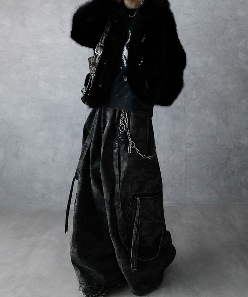 Spielio】Metal bit faux fur jacket / メタルビットフェイクファー