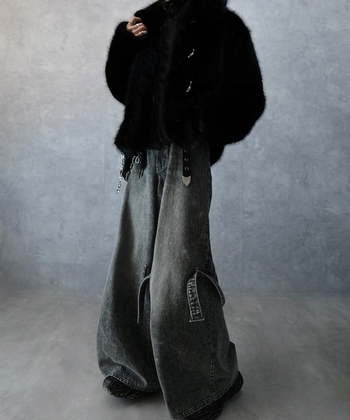 【完売品】Spielio/シュピーリオ　メタルビットフェイクファージャ Spielio】Metal bit faux fur jacket / メタルビットフェイクファー