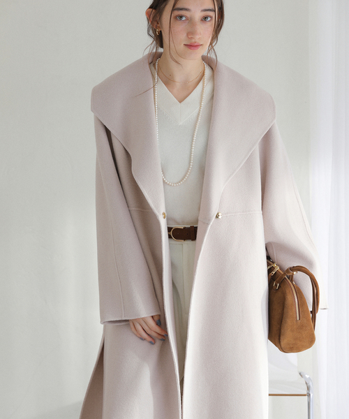 La TOTALITE（ラトータリテ）の「リバーロングコート（その他アウター・レディース・グリーン/ベージュ/ネイビー・FREE）」の7枚目の写真