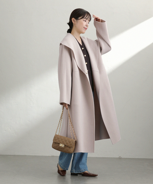 La TOTALITE（ラトータリテ）の「リバーロングコート（その他アウター・レディース・グリーン/ベージュ/ネイビー・FREE）」の10枚目の写真