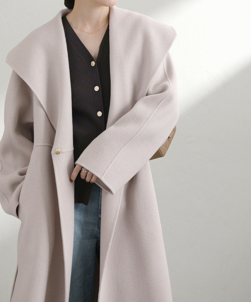 La TOTALITE（ラトータリテ）の「リバーロングコート（その他アウター・レディース・グリーン/ベージュ/ネイビー・FREE）」の14枚目の写真