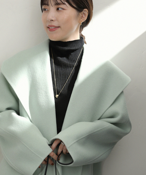 La TOTALITE（ラトータリテ）の「リバーロングコート（その他アウター・レディース・グリーン/ベージュ/ネイビー・FREE）」の17枚目の写真