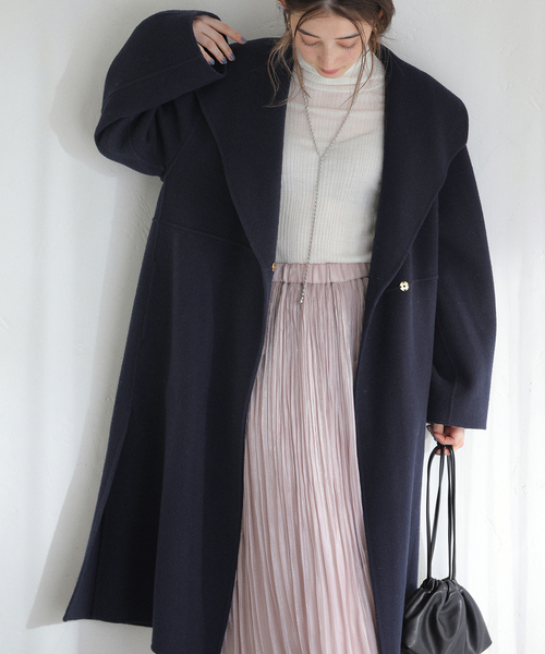 La TOTALITE（ラトータリテ）の「リバーロングコート（その他アウター・レディース・グリーン/ベージュ/ネイビー・FREE）」の22枚目の写真