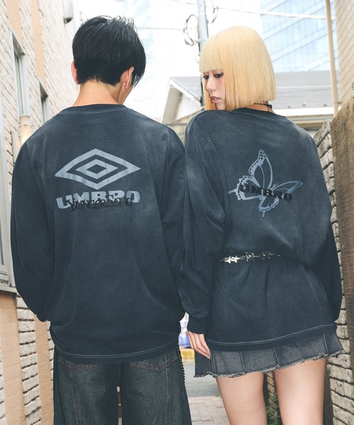 younger song（ヤンガーソング）の「【ムラサキスポーツ限定】UMBRO/アンブロ ピグメントバタフライティ ロンT/長袖Ｔシャツ MD27-LST02A（Tシャツ/カットソー・メンズ・ネイビー/ブラウン/ブラック・L/M/S）」の8枚目の写真