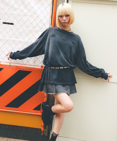 younger song（ヤンガーソング）の「【ムラサキスポーツ限定】UMBRO/アンブロ ピグメントバタフライティ ロンT/長袖Ｔシャツ MD27-LST02A（Tシャツ/カットソー・メンズ・ネイビー/ブラウン/ブラック・L/M/S）」の6枚目の写真