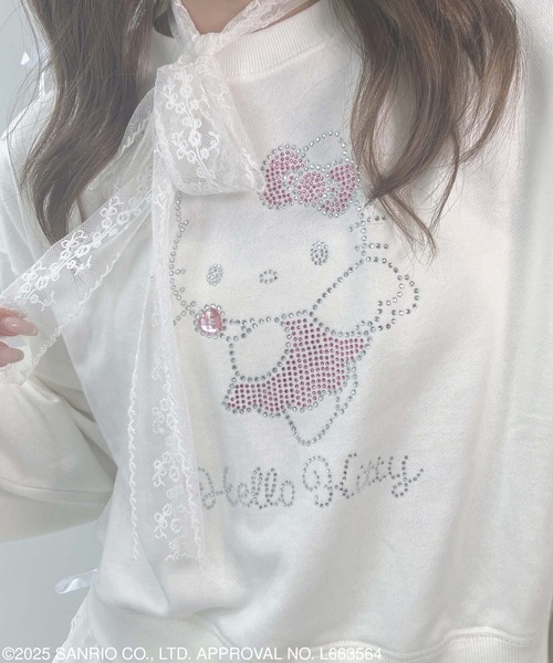 AS KNOW AS plus(アズノゥアズプラス)の「♪キラキラ Sanrio characters ショート丈プルオーバー 【Sanrio/サンリオ】(スウェット・レディース・ネイビー系/オフホワイト/ブラック系/ブラック・FREE)」の9枚目の写真