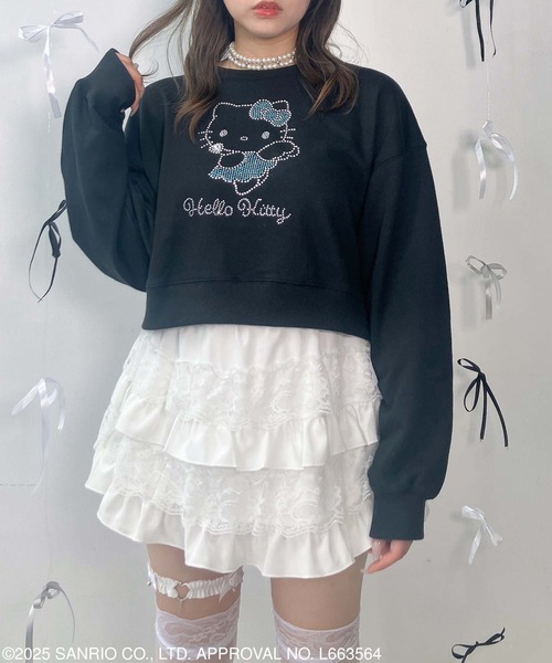 AS KNOW AS plus(アズノゥアズプラス)の「♪キラキラ Sanrio characters ショート丈プルオーバー 【Sanrio/サンリオ】(スウェット・レディース・ネイビー系/オフホワイト/ブラック系/ブラック・FREE)」の17枚目の写真