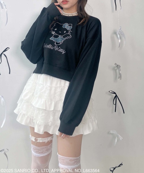 AS KNOW AS plus(アズノゥアズプラス)の「♪キラキラ Sanrio characters ショート丈プルオーバー 【Sanrio/サンリオ】(スウェット・レディース・ネイビー系/オフホワイト/ブラック系/ブラック・FREE)」の18枚目の写真