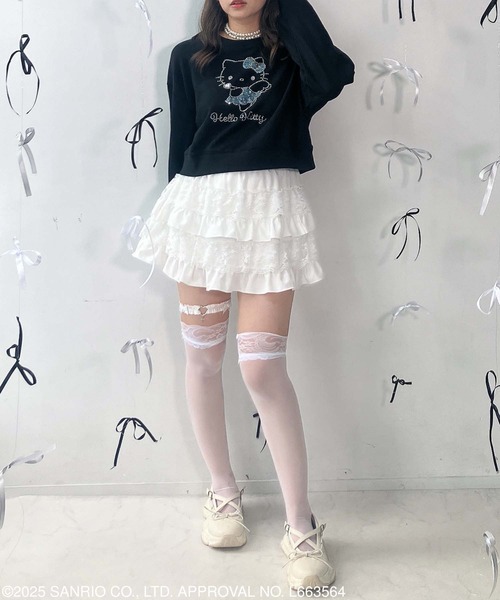 AS KNOW AS plus(アズノゥアズプラス)の「♪キラキラ Sanrio characters ショート丈プルオーバー 【Sanrio/サンリオ】(スウェット・レディース・ネイビー系/オフホワイト/ブラック系/ブラック・FREE)」の19枚目の写真