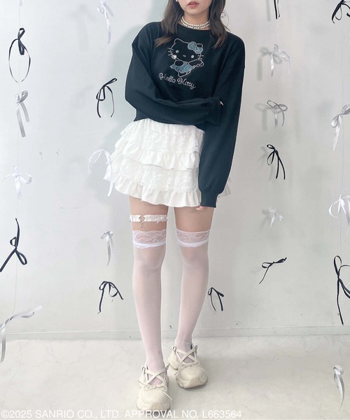 AS KNOW AS plus(アズノゥアズプラス)の「♪キラキラ Sanrio characters ショート丈プルオーバー 【Sanrio/サンリオ】(スウェット・レディース・ネイビー系/オフホワイト/ブラック系/ブラック・FREE)」の21枚目の写真