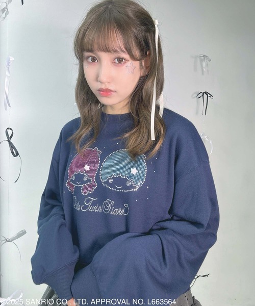 AS KNOW AS plus(アズノゥアズプラス)の「♪キラキラ Sanrio characters ショート丈プルオーバー 【Sanrio/サンリオ】(スウェット・レディース・ネイビー系/オフホワイト/ブラック系/ブラック・FREE)」の22枚目の写真