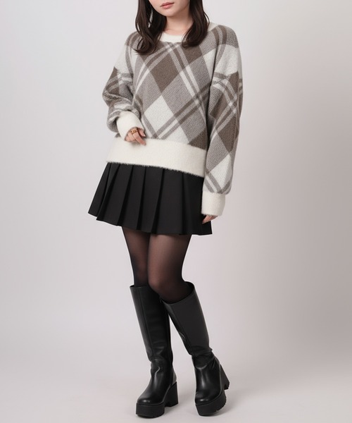 セール】【96】タータンチェック ニットプルオーバー（ニット/セーター