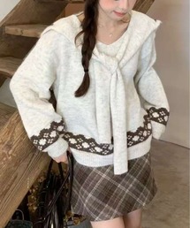 AsheKsha（アシクシャ）の「【新作】ショールカラー付きツーピースセーター（ニット/セーター）」