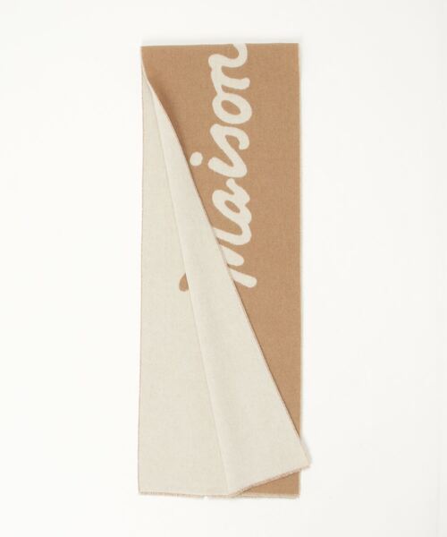 Maison Kitsune(メゾンキツネ)の「MAISON KITSUNE HANDWRITING SCARF(マフラー・メンズ・オリーブドラブ/ライトベージュ・U)」の19枚目の写真