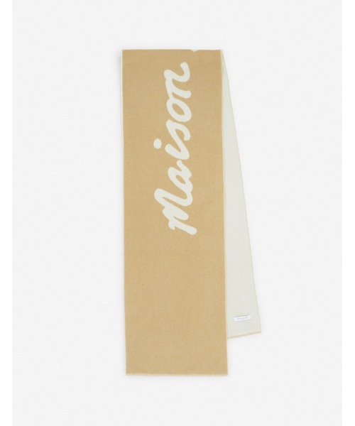 Maison Kitsune（メゾンキツネ）の「MAISON KITSUNE HANDWRITING SCARF（マフラー・メンズ・オリーブドラブ/ライトベージュ・U）」の2枚目の写真