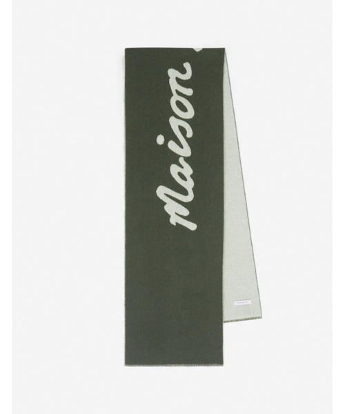 Maison Kitsune（メゾンキツネ）の「MAISON KITSUNE HANDWRITING SCARF（マフラー・メンズ・オリーブドラブ/ライトベージュ・U）」の3枚目の写真