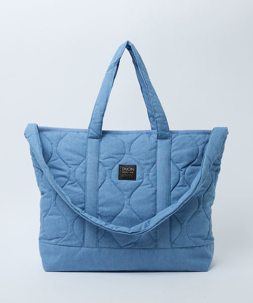 TAION(タイオン)の「【TAION / タイオン】ミリタリー ジップ ダウントートバッグM / 大容量 / A4可(トートバッグ・レディース・ブラック/カーキ/ライトブルー・フリー)」の12枚目の写真