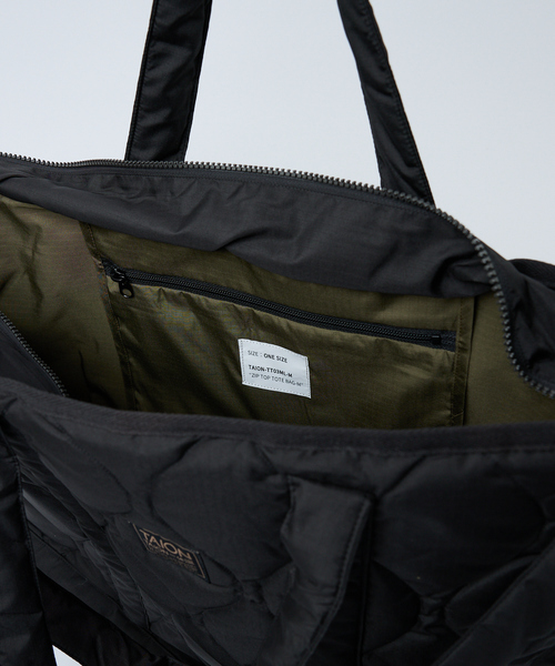 TAION(タイオン)の「【TAION / タイオン】ミリタリー ジップ ダウントートバッグM / 大容量 / A4可(トートバッグ・レディース・ブラック/カーキ/ライトブルー・フリー)」の21枚目の写真
