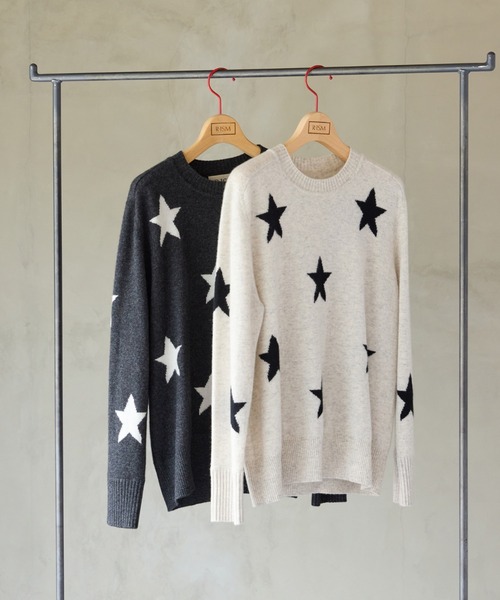 カシミヤ100％】スターインターシャニット（ニット/セーター）｜R-ISM
