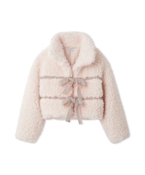 Sustainableリボンボアショートコート（ムートンコート）｜SNIDEL