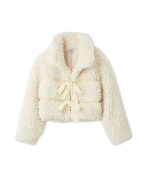 SNIDEL 極美品 ボアショートジャケット 1サイズ ホワイト スナイデル SNIDEL ボアショートコート （IVR） - ファッション通販 d