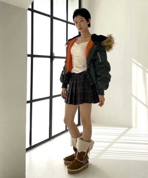 Midnight Move（ミッドナイトムーブ）の「check mini skirt [brown]（スカート・レディース・その他・SMALL/MEDIUM）」の2枚目の写真