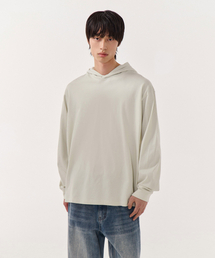 フードパーカー長袖Tシャツ [ダスティクリーム]