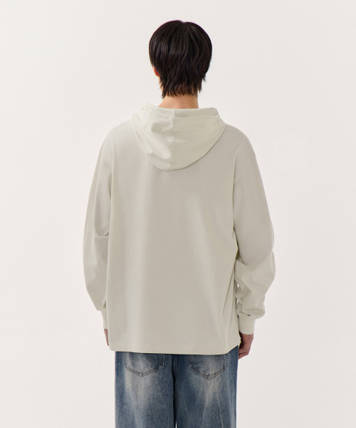 MUSINSA STANDARD（ムシンサスタンダード）の「フードパーカー長袖Tシャツ [ダスティクリーム]（パーカー・メンズ・その他・SMALL/MEDIUM/LARGE/X-LARGE/XX-LARGE/XXX-LARGE）」の3枚目の写真