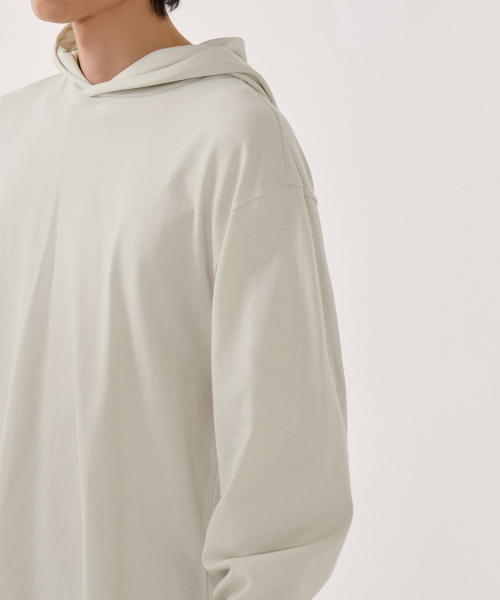 MUSINSA STANDARD（ムシンサスタンダード）の「フードパーカー長袖Tシャツ [ダスティクリーム]（パーカー・メンズ・その他・SMALL/MEDIUM/LARGE/X-LARGE/XX-LARGE/XXX-LARGE）」の5枚目の写真