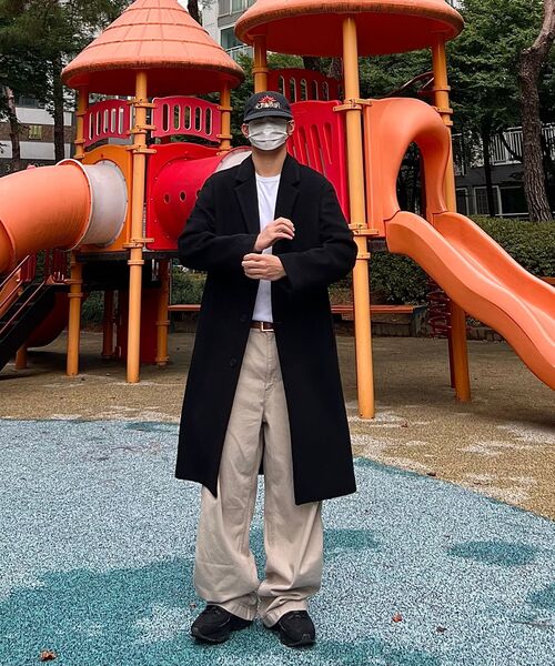 MUSINSA STANDARD（ムシンサスタンダード）の「カシミアブレンド特大シングルコート[ブラック]（チェスターコート・メンズ・その他・27cm/27.5cm/28cm/28.5cm）」の21枚目の写真