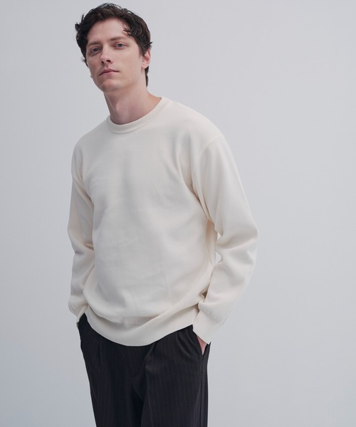 CITY TOKYO（シティトウキョウ）の「【CITY TOKYO/シティートーキョー】Joint knit ﾛﾝｸﾞｽﾘｰﾌﾞ（Tシャツ/カットソー・メンズ・オフホワイト/ブラック/グリーン/レンガ・1/2/3）」の2枚目の写真