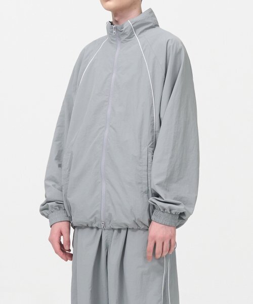 パイピングライントラックジップアップ (GREY)