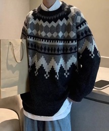 オーバーサイズノルディックニット