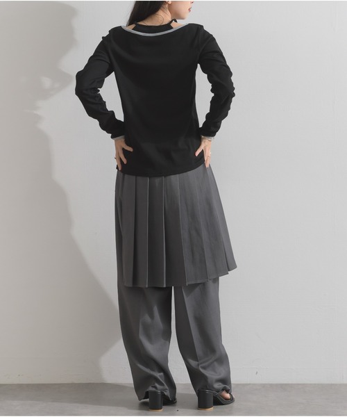 OandI（オーアンドアイ）の「ラップスカートレイヤードパンツ（その他パンツ・レディース・ブラウン/ブラック/チャコールグレー・FREE）」の22枚目の写真